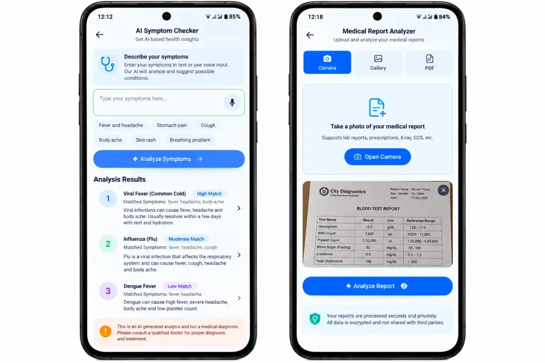 AI Symptom Checker & Medical Report Analyzer