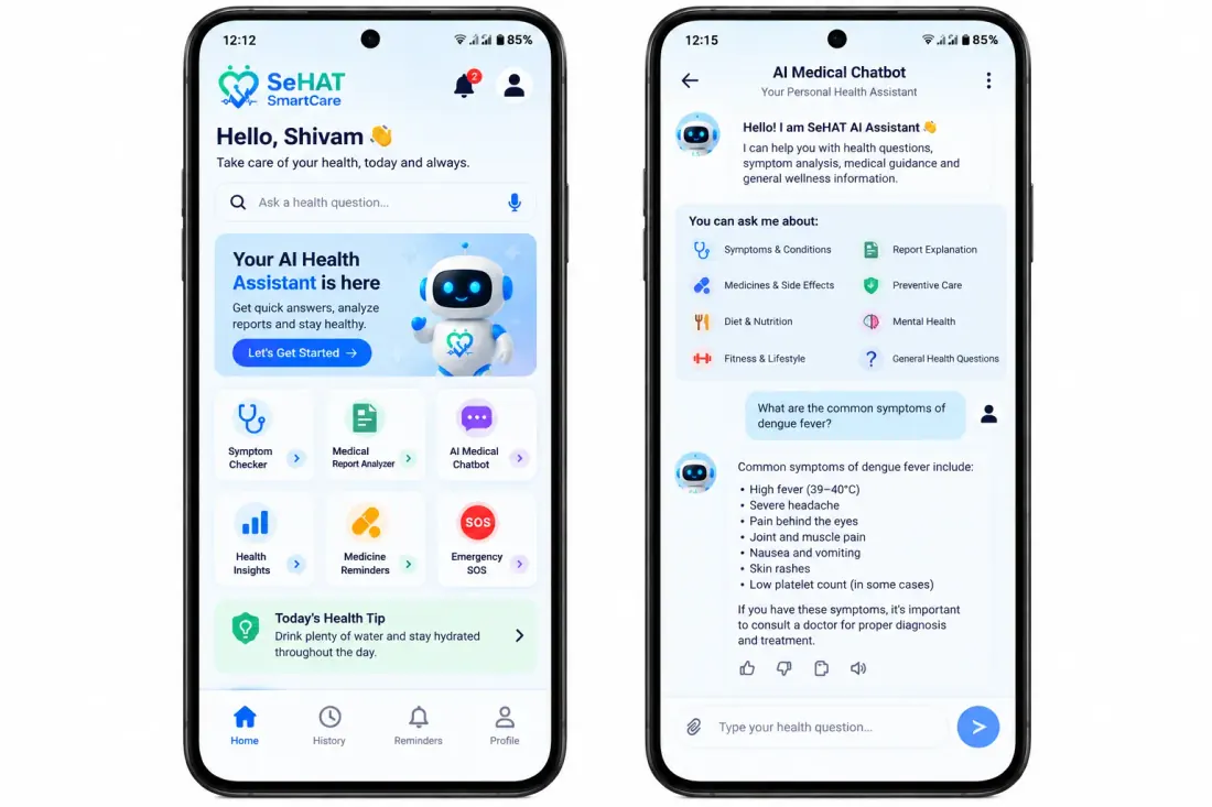 Home Dashboard & Multilingual AI Medical Chatbot